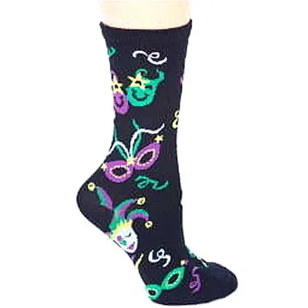 Masquerade Ball Themed Dress Socks – Elegant Black & Gold 1