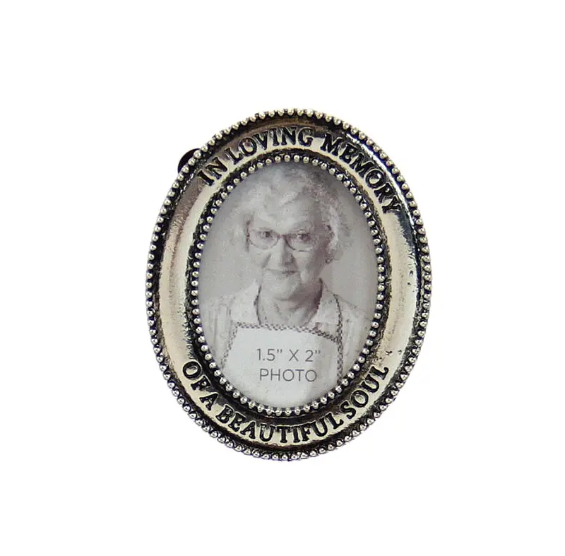 Memorial Photo Candle Pin – Oval Style 1