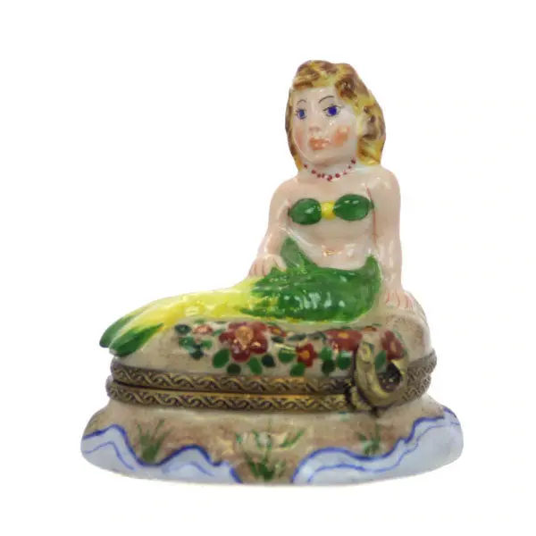 Mermaid Design Limoges Trinket Box 1