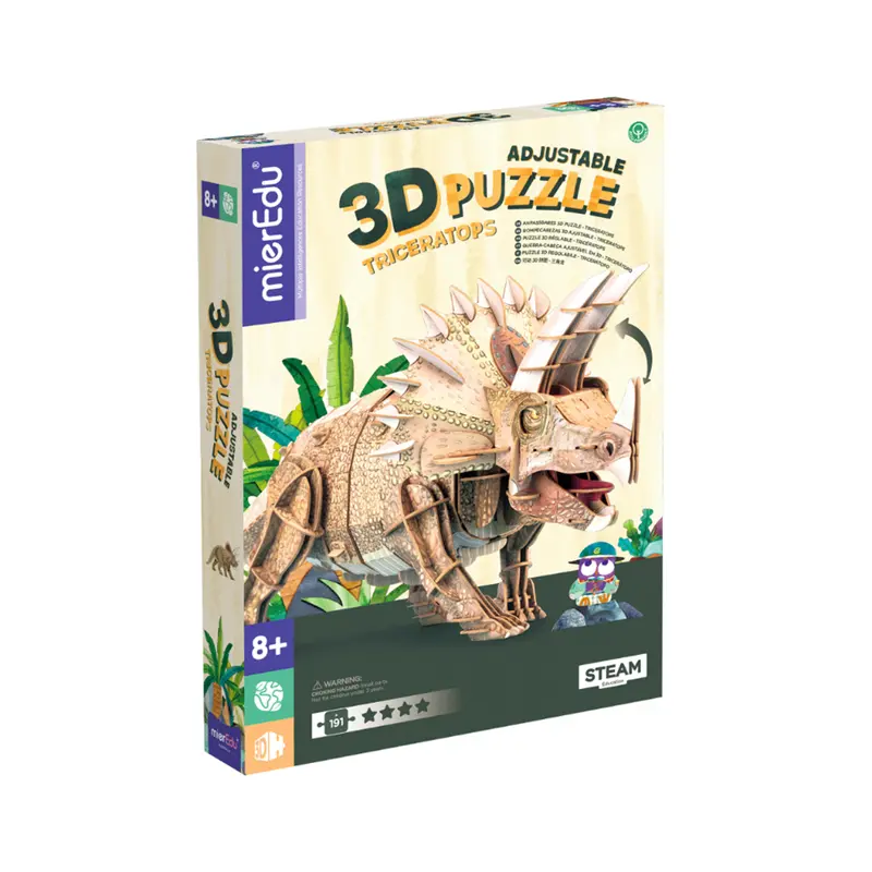 Mieredu Adjustable 3D Triceratops Puzzle – Deluxe Edition 1