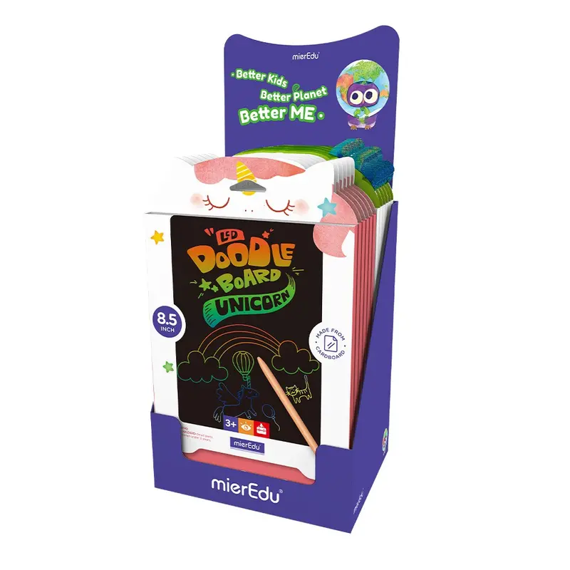 Mieredu Lcd Doodle Board: 12-Unit Unicorn & Dino Display 1