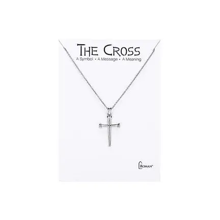 Minimalist Cross Pendant Necklace In Polished Finish 1