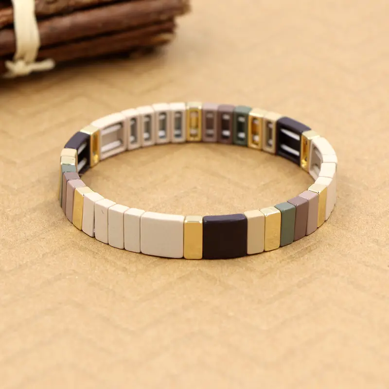 Mocachino Leather-Wrapped Beaded Bracelet 1
