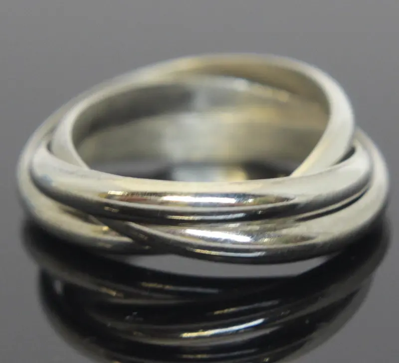 Modern Triple-Band Sterling Silver Ring – Size 9.5 1