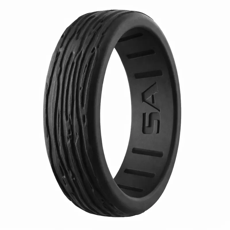 Modus Tread-Pattern Black Silicone Ring – 8Mm 1