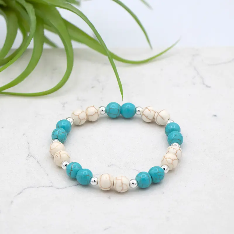 Montana Turquoise And Cream Beaded Bracelet 1