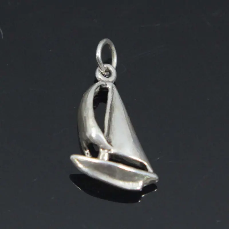 Nautical Sailboat Charm In Hand-Finished Silver 1