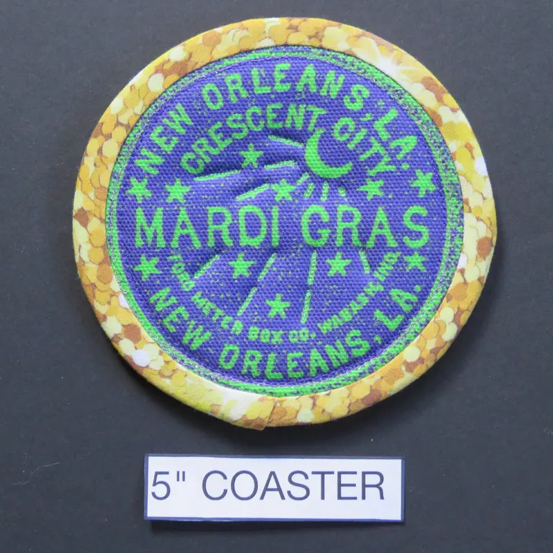 New Orleans Mardi Gras Coaster – Handcrafted Cotton Blend 1