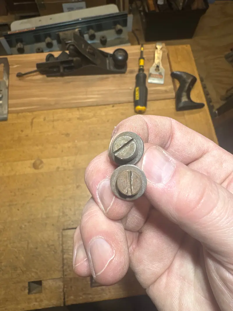 No. 2 Hand Plane Frog Mounting Screws – 9/16-Inch Pair ($12) 1