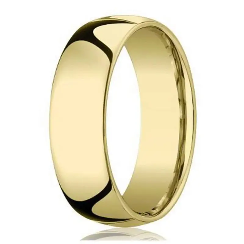 Noble 8Mm Domed 10K Yellow Gold Men'S Wedding Band 1