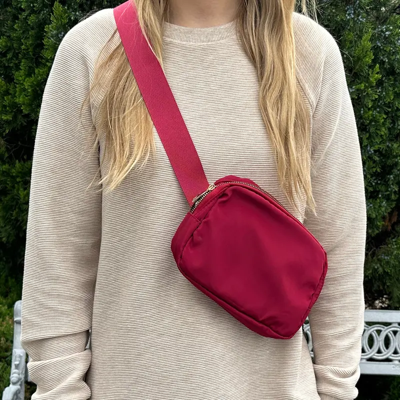 Nylon Compact Crimson Belt Bag 1