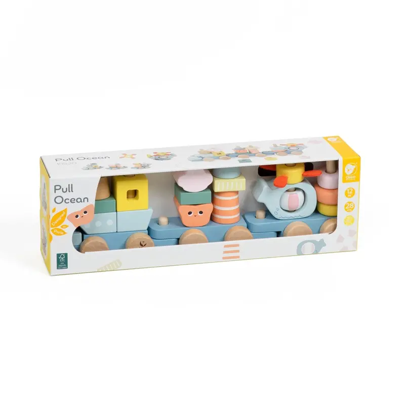 Ocean-Themed Pull Toy – Classic World Sea Life Rolling Play Set 1