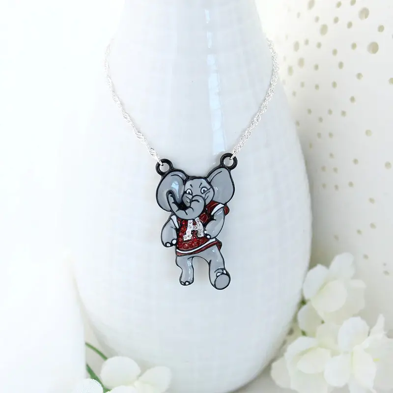 Official Alabama "Big Al" Crystal Logo Necklace 1