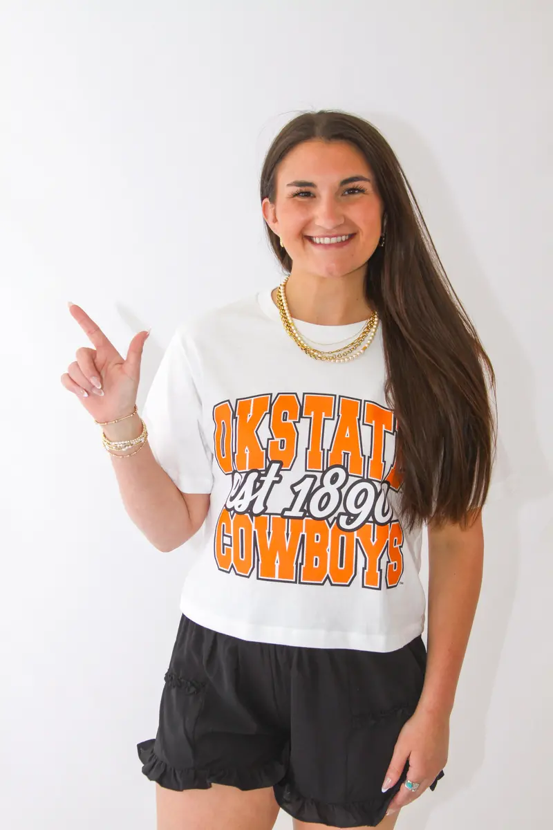 Oklahoma State University Short-Sleeve Cropped T-Shirt 1