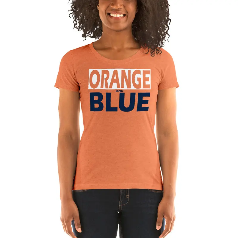 Orange & Blue Women'S Short-Sleeve T-Shirt 1