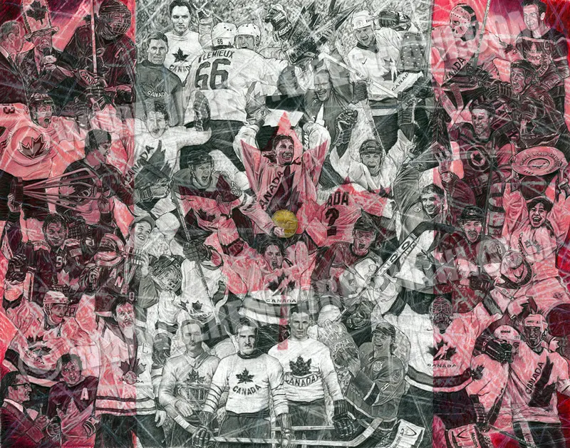 Original 1/1 Pencil Artwork: "Canada'S Game" 1