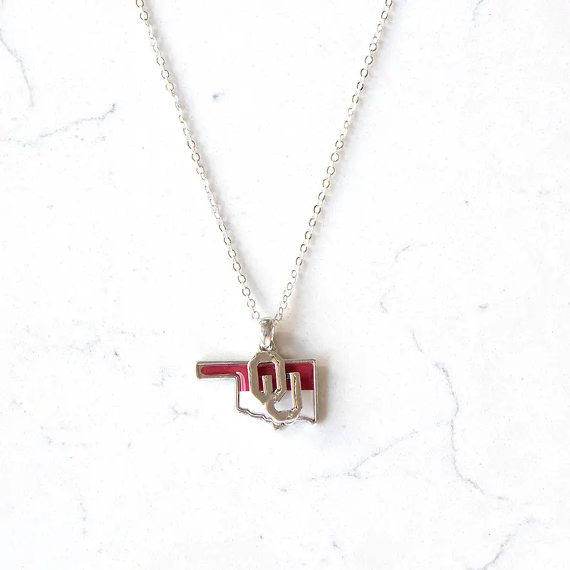 Ou Double-Layer Necklace – Collegiate-Themed Pendant Set 1