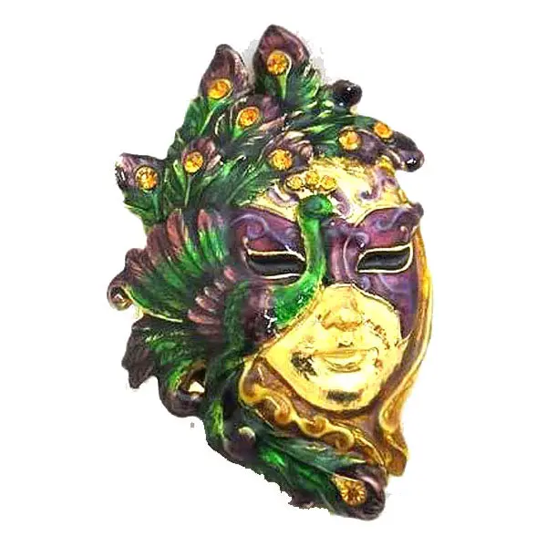 Peacock-Adorned Mask Jewelry Box 1