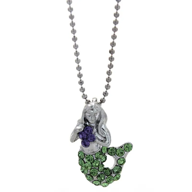 Peridot Gemstone Mermaid Pendant Necklace 1