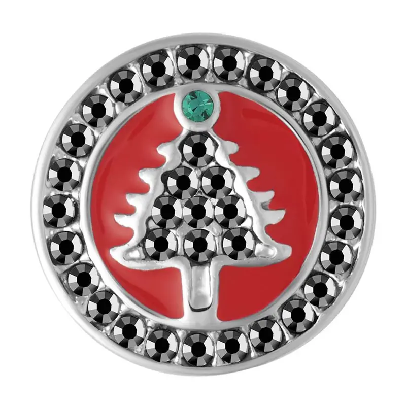 Petite Ginger Snaps Charm – Red Enamel Hematite Tree 1