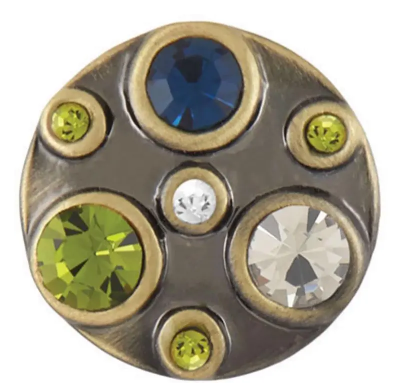 Petite Sprinkle Snap Charm – Blue And Green Brass Finish 1