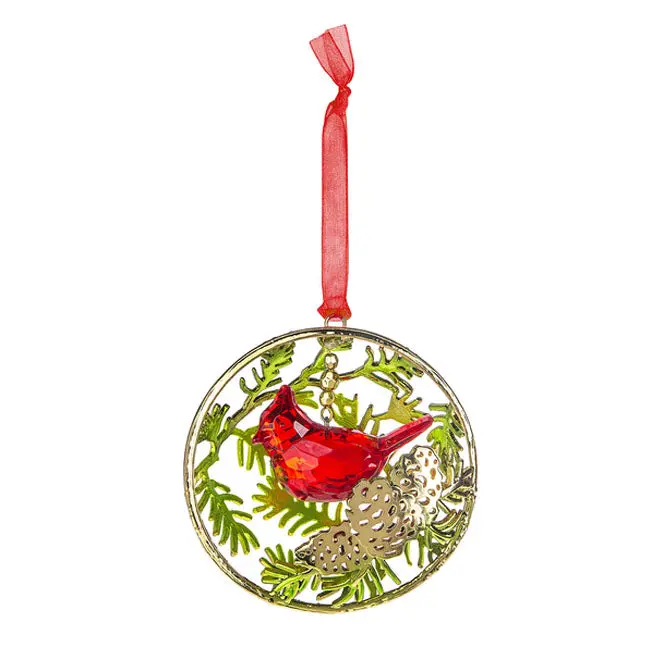 Pinecone-Shaped Cardinal Holiday Ornament 1
