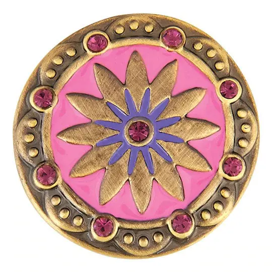 Pink And Purple Ginger Snaps Brass Boho Snap Charm 1