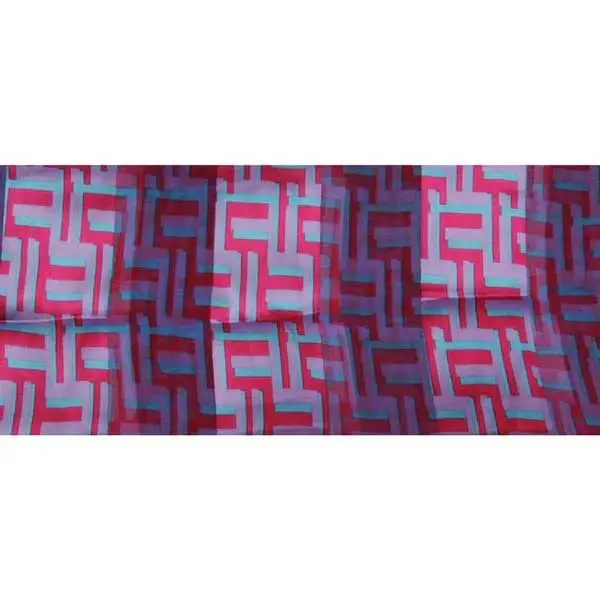 Pink Geometric Pattern Long Scarf (60" X 13") 1