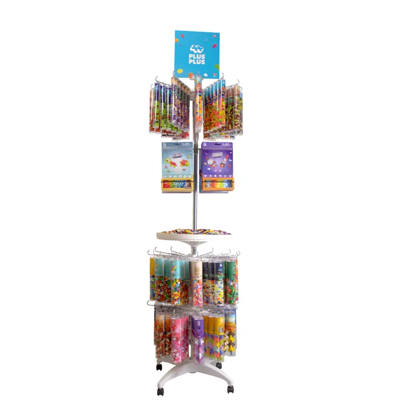 Plus-Plus 4-Tier Rotating Display Stand With H-Hook Accessories 1