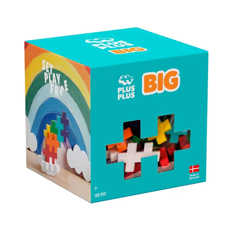 Plus-Plus Big Rainbow Mix – 100-Piece Bulk Tube 1