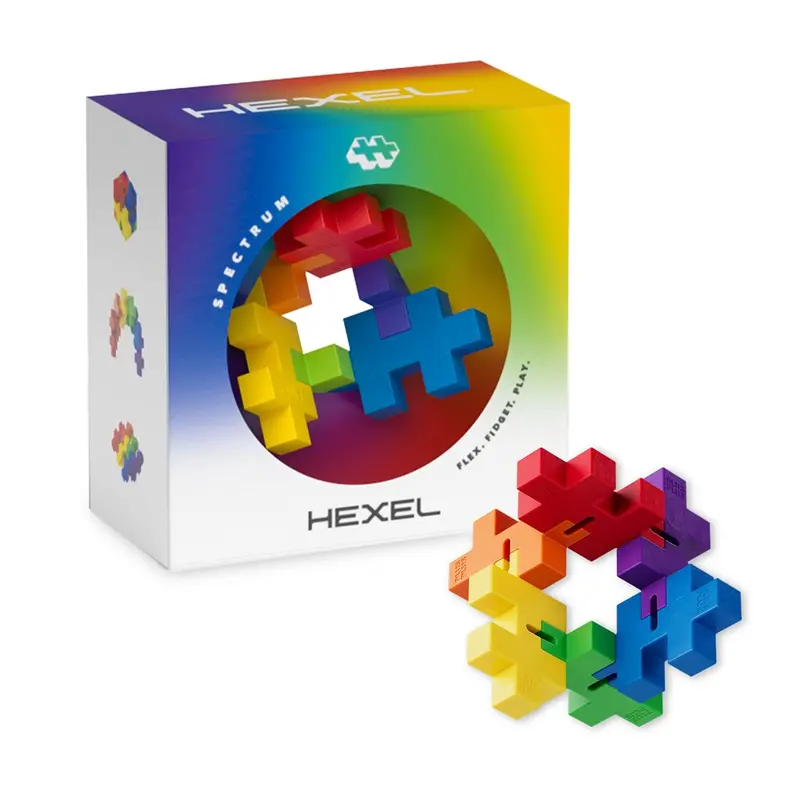 Plus-Plus Hexel Fidget Toy In Spectrum Rainbow – Colorful Stress-Relief Puzzle 1