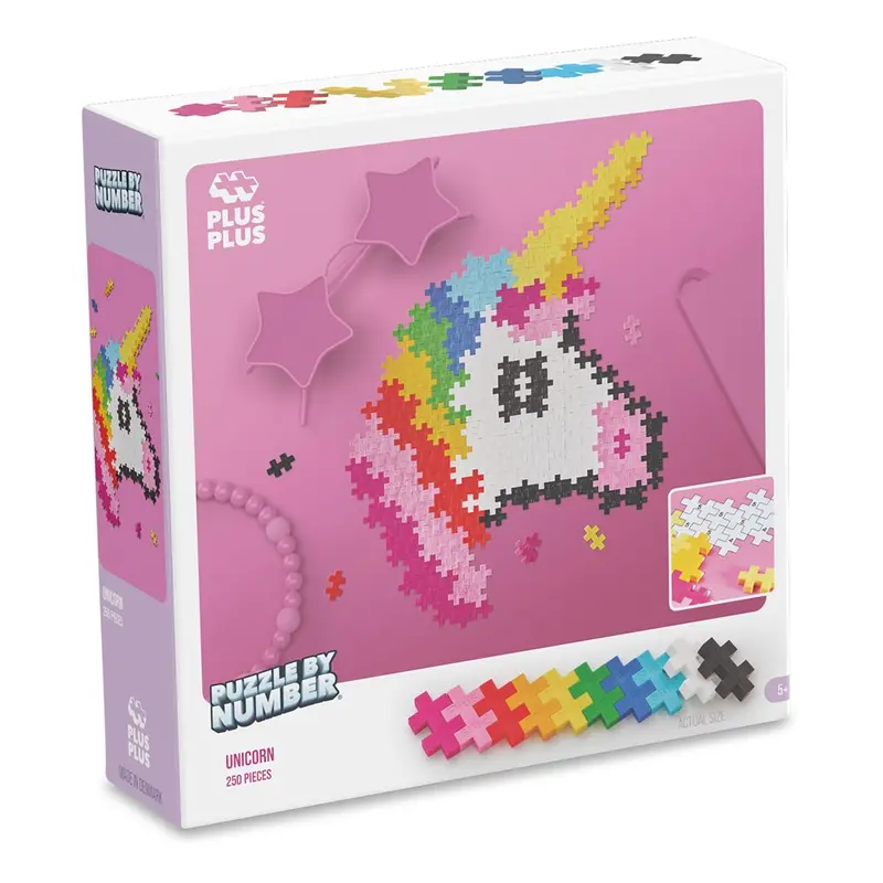 Plus-Plus Numbered Puzzle Kit – Unicorn Design (250 Pieces) 1