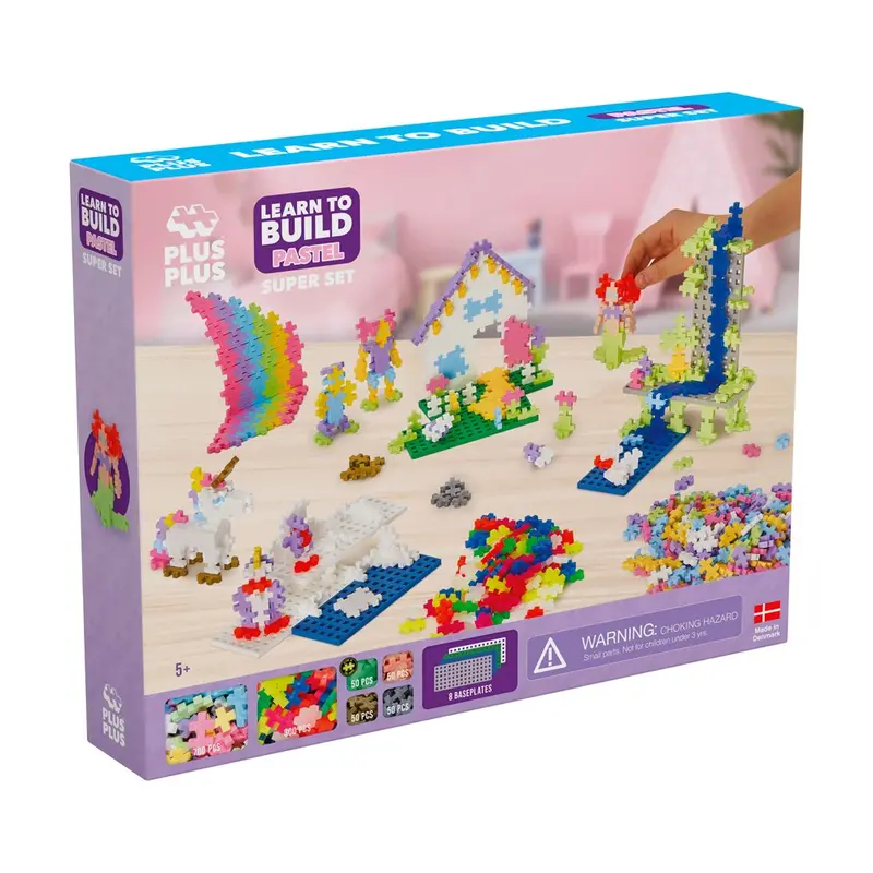 Plus-Plus Pastel Super Set – Learn-To-Build Deluxe Kit 1