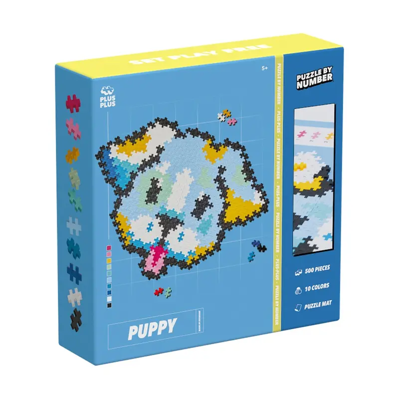 Plus-Plus Puzzle By Number – Puppy Design – 500-Piece Construction Kit 1