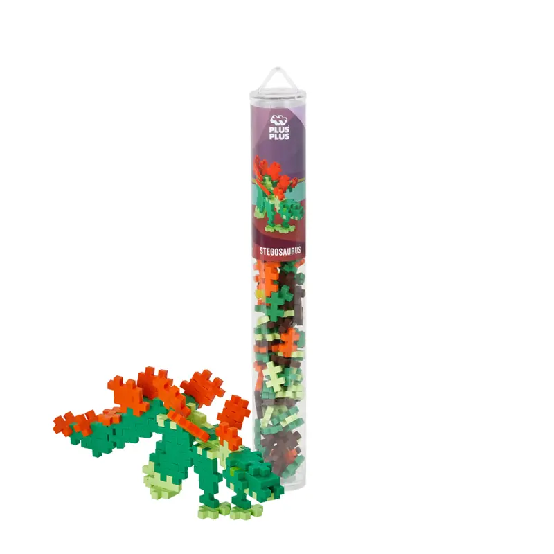 Plus-Plus Stegosaurus Building Set – 100-Piece Tube 1