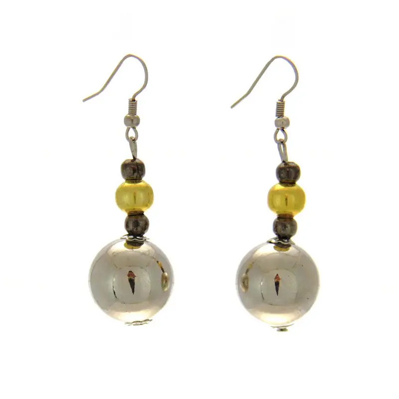 Polished Silver Ball Stud Earrings 1