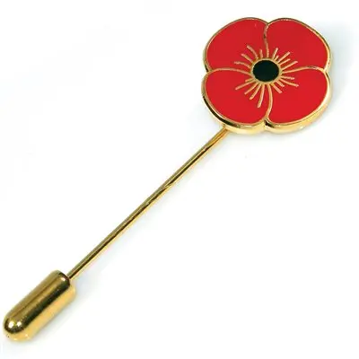 Poppy Scarf Clasp Pin – Remembrance Style 1