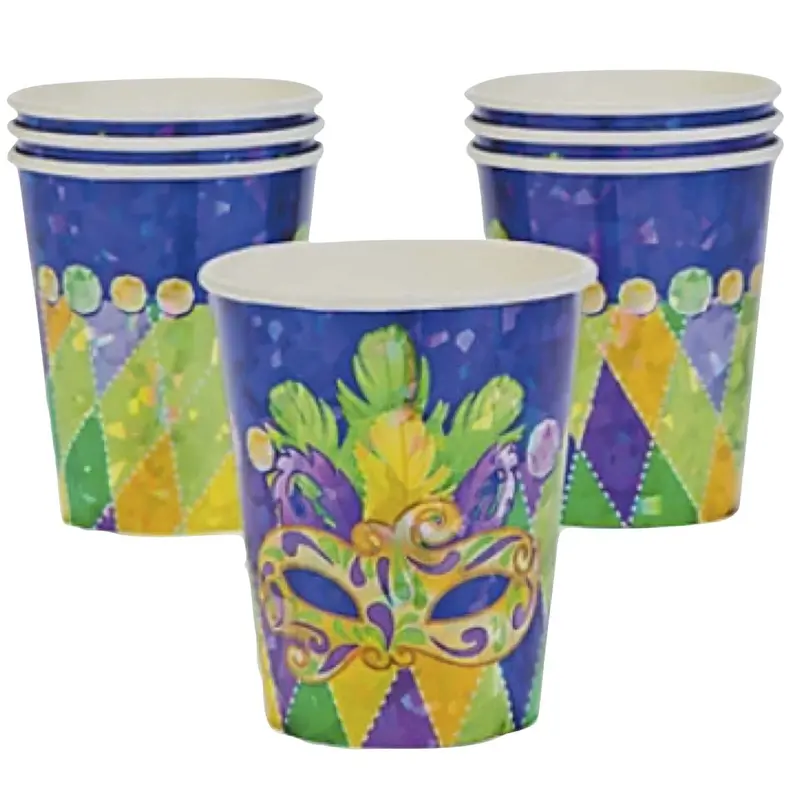 Prismatic Mardi Gras Disposable Paper Cups 1