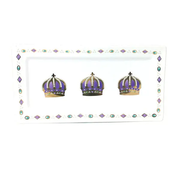 Rectangular Crown-Embossed Serving Plate – Formal Dining Accessory 1