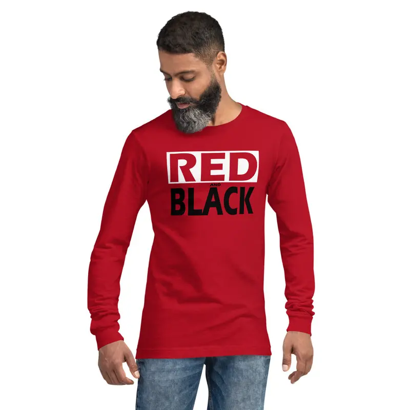 Red & Black Unisex Long-Sleeve T-Shirt 1