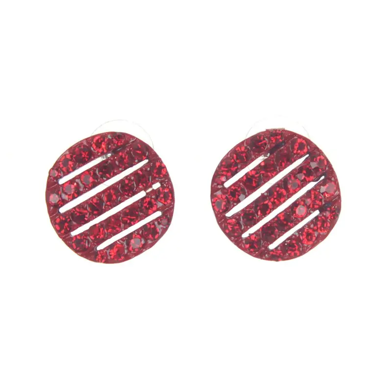 Red Round Stud Earrings 1