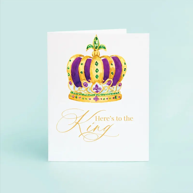 Regal Mardi Gras King Crown Greeting Card 1