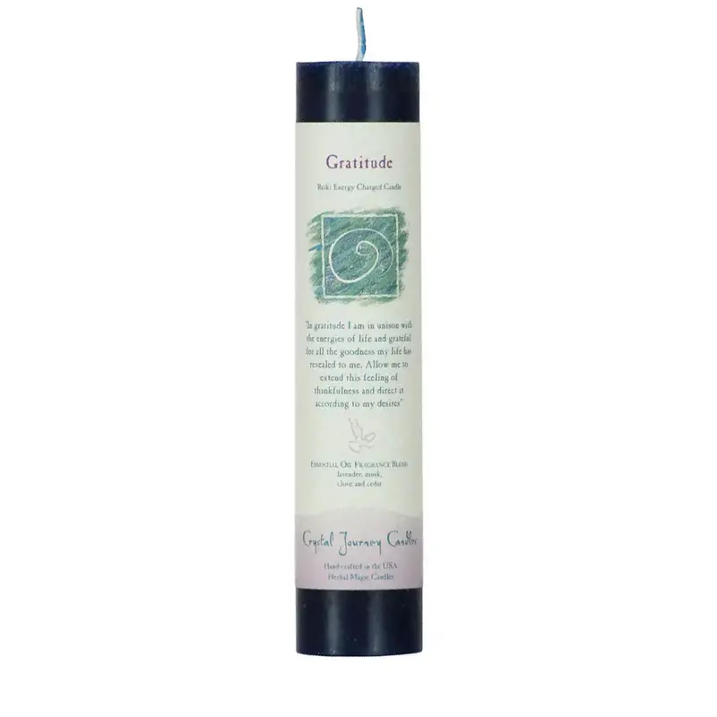 Reiki-Infused Herbal Pillar Candle: Gratitude 1