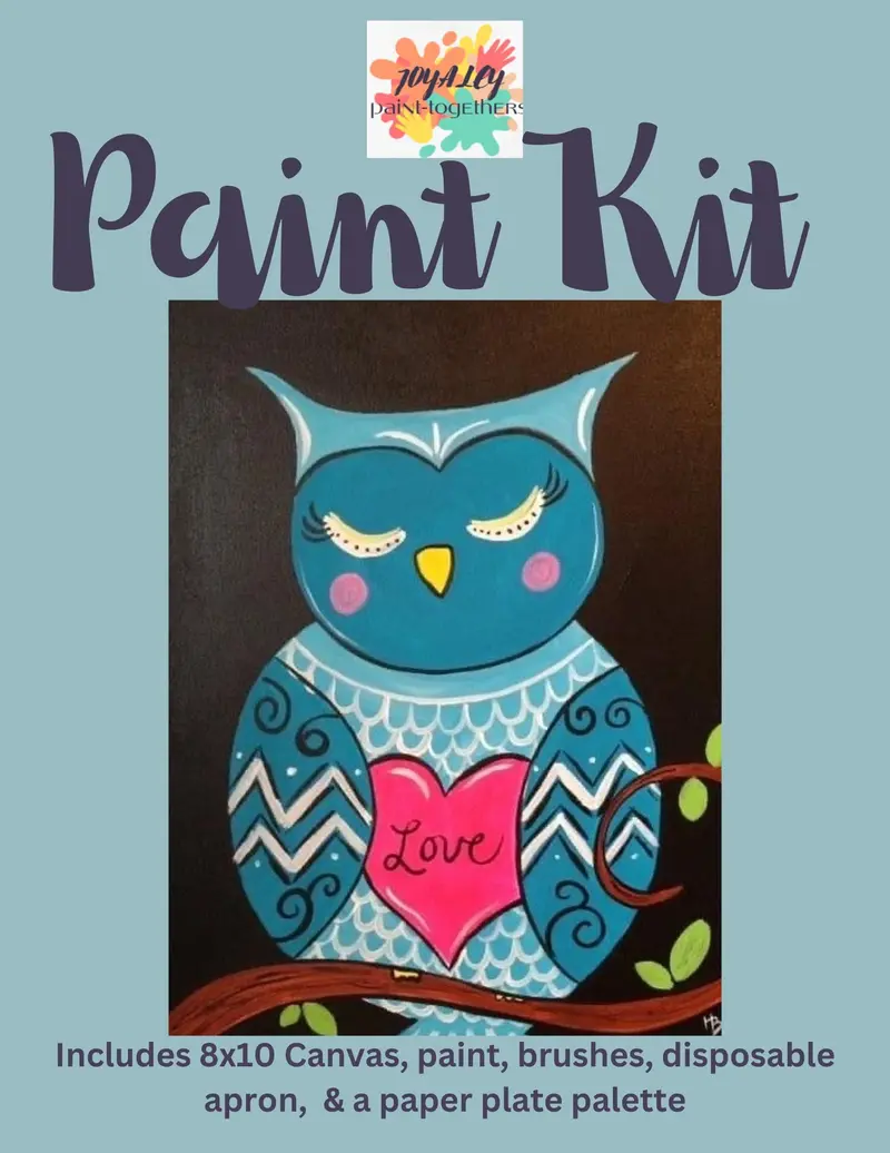 Romantic Love Owl Canvas Painting Kit 1