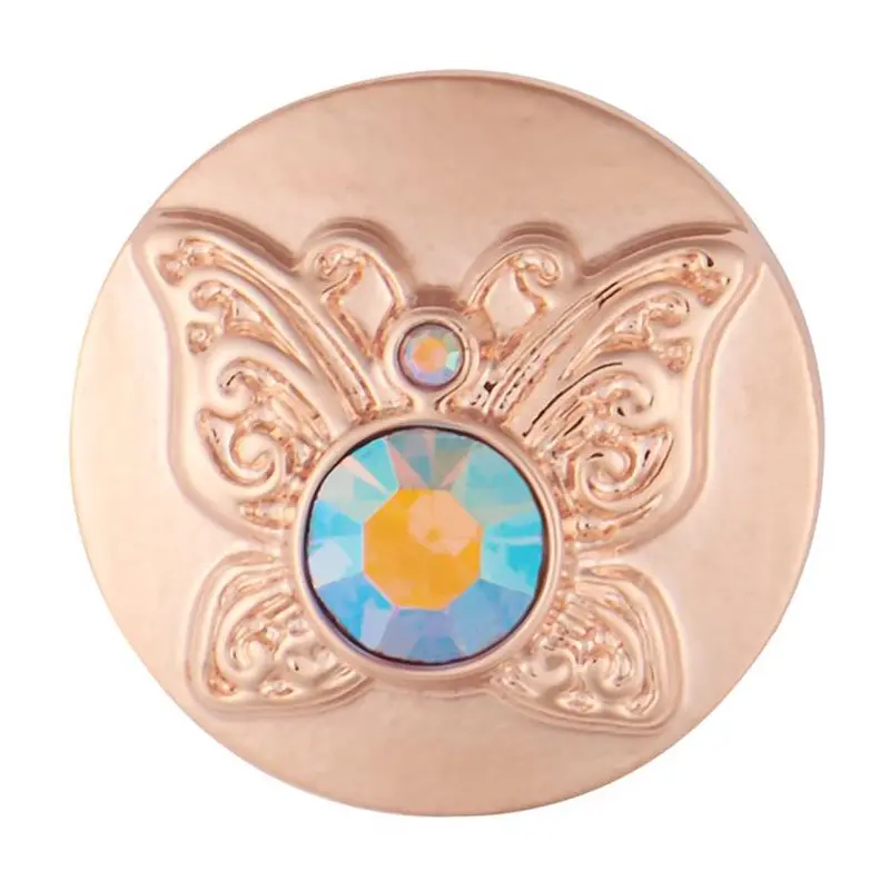 Rose Gold Butterfly Ginger Snap Charm 1