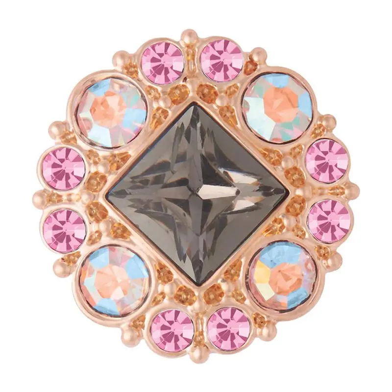 Rose Gold Ginger Snap Charm – Grey And Purple Aurora Borealis Finish 1