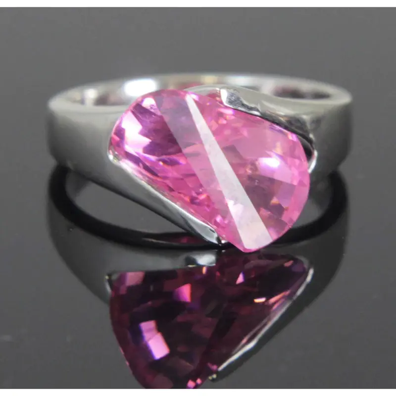 Rose Gold-Plated Zirconia Accent Ring – Size 8 1