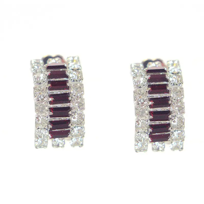 Ruby-Colored Clip-On Earrings For Statement Style 1