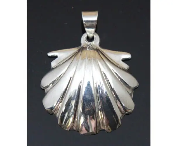 Scallop Shell Design Sterling Silver Pendant 1