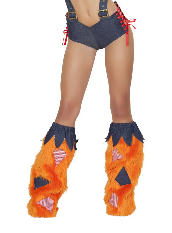 Scarecrow-Themed Knit Leg Warmers 1